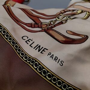CELINE Paris Brown Signature Scarf